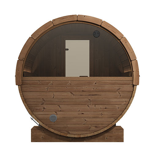 SaunaLife E6W outdoor barrel sauna alternate product view 3