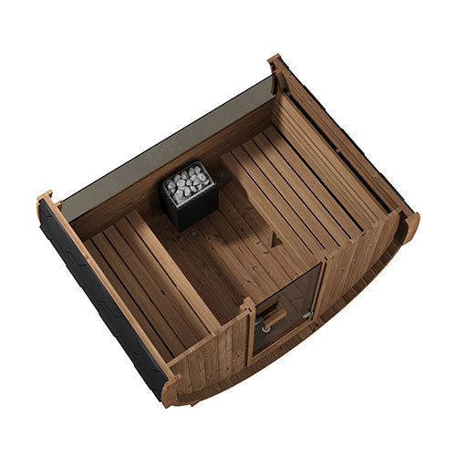 SaunaLife E6W outdoor barrel sauna alternate product view 5