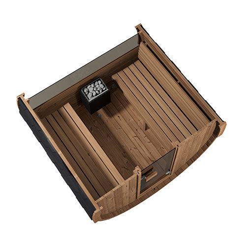 SaunaLife E7W barrel sauna side view