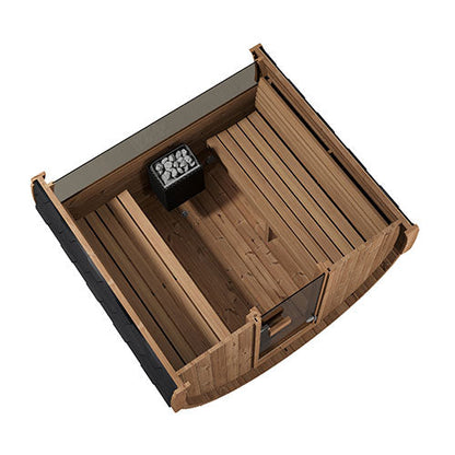 SaunaLife E7W barrel sauna side view