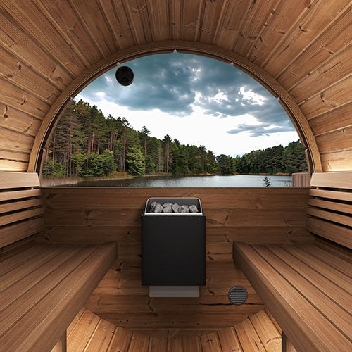 SaunaLife E7W barrel sauna construction detail